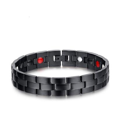 China High End Titanium Steel Magnetic Therapy Health Care Stone Blood Pressure Bracelet for sale