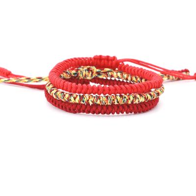 China Bracelet 2018 Red Lucky Bracelet Tibetan Buddhist Handmade Adjustable Rope Knots Women Men for sale