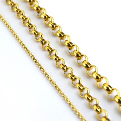 China Popular 18k Gold Plated Stainless Steel Neck Chains For Jewelry Making for sale