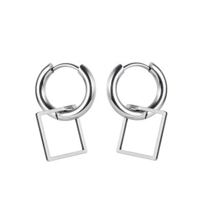 China 2021 Geometry Earring Circle Hoop Earrings Stainless Steel Girls Cute Casual/Sporty Cute Stud Earrings Latest for sale