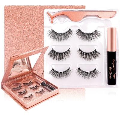 China New Best Beauty Full Volume False Eye Lashes Waterproof Magnetic Liquid Eyeliner Lashes Private Label 3d Lashes for sale