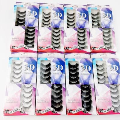 China Natural Soft Eyelash 1pair 3pairs 5pairs 10pairs Full Strip Mink Lashes 100% Natural Fluffy Eyelashes 3d streaks handmade custom packing for sale