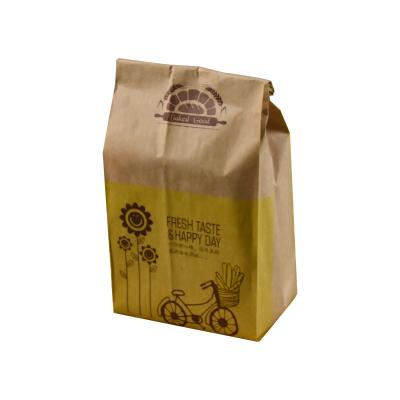 China Recyclable Custom Logo Food Packaging Paper Bag Food Takeout Bread Paper Bag With Window for sale