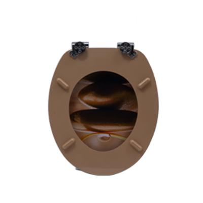 China Slow-end Toilet Seats Customized Family Bathroom Personal Accessories Cheap Solid Wood Printing Toilet Seat Cover for sale