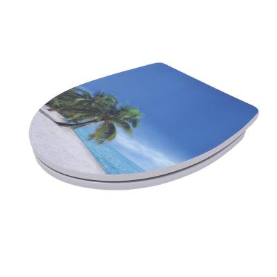 China Slow-end Toilet Seats Fast UF Home High Glossy Design Home Decoration Beach Bidet Soft Thin Toilet Seat Cover for sale