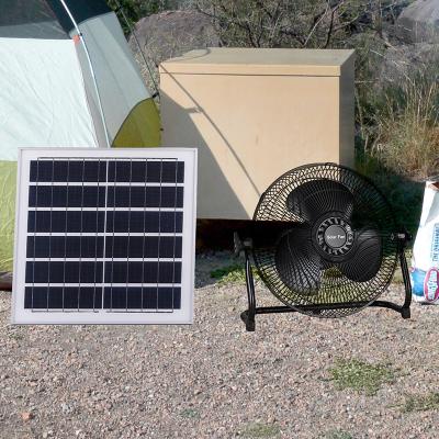 China 12 Inch Outdoor Portable Solar Fan Rechargeable Fan for Bedroom, Office, Camping for sale