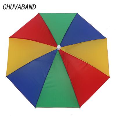 China Sun&Rainy Luxury Outdoor Foldable Hands Free Day Folding&Waterproof CHUVABAND Hat Morden Umbrella Multicolor Umbrella QY210005 for sale