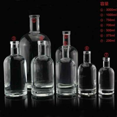 China Wholesale 1liter graduate 100ml 500ml uniquor drink mini food glass bottles for sale