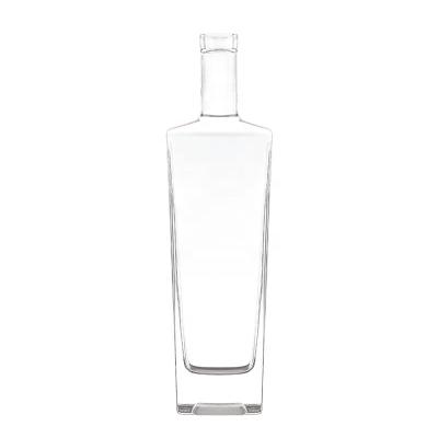 China Beverage Manufactures Customized 750ml Vodka Glass Bottle Frosted Rum Bottle 1000ml With Cork for sale