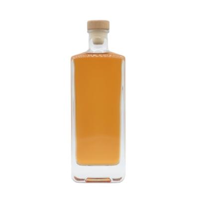 China Thick Slope Shoulder Beverage Wall Flint Square Extra Rectangle Shape 700ml 750ml Liquor Glass Bottle Liquor Bottles With Screw Cap for sale