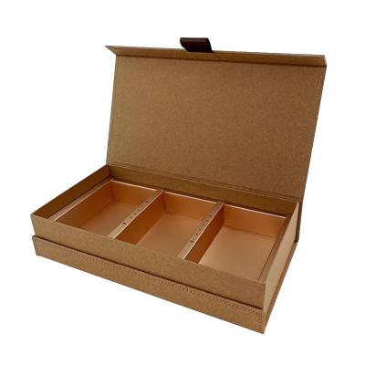 China Handmade Morocco Paper Rigid Board Folding Color Box With Inner Paper Holder for sale