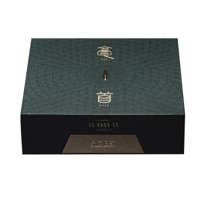 China Silver Stamping Tea Box Handmade Raw Paper Top Board Packaging Box for sale