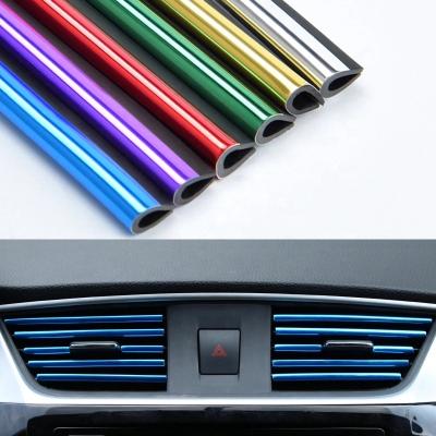 China 10Pcs 20cm Universal Auto Car Air Vent Decor Strips U Shape Junction Panel Decor Car Styling Accessories for sale