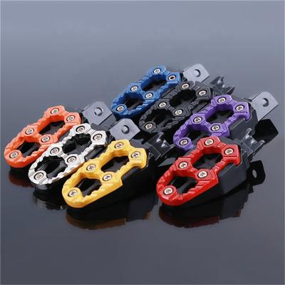 China China-chic New 1 Pair Universal 8mm Metal Motorcycle Foot Peg Pedals Foot Pegs With Spring for sale