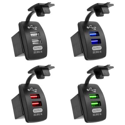 China 12V - 5V 3.1A Auto Car etc Vehicles Car Adapter Phone Charger DC 24V Charger Universal Waterproof Socke Double USB Ports for sale