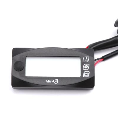 China DC 12V Motorcycle LED Display MINI 3 IN 1 Meter Motorcycle Voltmeter (Water Temp+Time+Volt) for sale