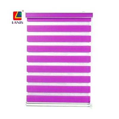 China Double roller shades LANIS gold supplier supply polyester zebra blinds for window blind mechanism for sale