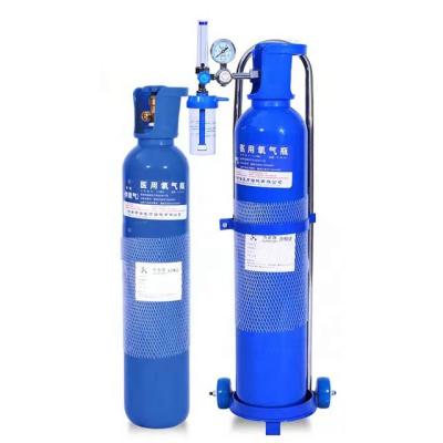 China Oxygen Argon Nitrogen CO2 5L7L 10L Medical Seamless Steel Portable Oxygen Gas Price for sale