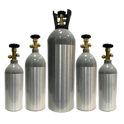 China BEVERAGE POINT 1800psi pressure CO2 tank CO2 cylinder CO2 aluminum gas cylinder with CGA320 valve for beer /beverage equipment for sale