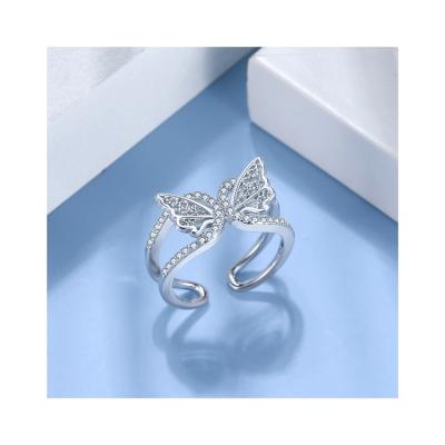 China FASHIONABLE New Design Designer Genuine Style Butterfly Silver High Quality Special Ring for sale