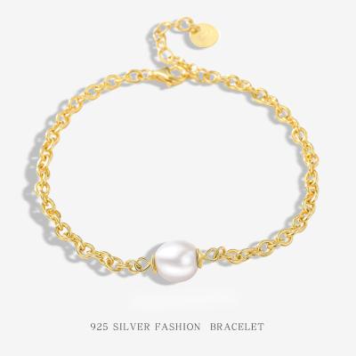 China CLASSIC baroque pearl bracelet female 925 silver fashion design texture bracelet nsa fashion hand jewelry for sale