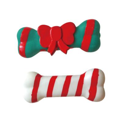 China 2019 New Viable Christmas Dog Vinyl Bone Toy Dogs Chewing Playing Toys for sale