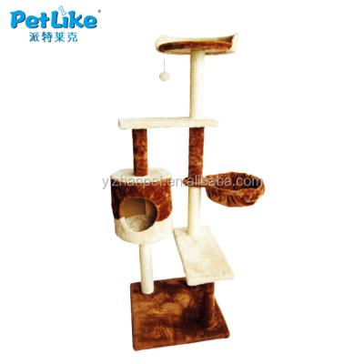 China Viable Cat Tree Tower Brown Hard And Palm Cat Furniture Unique Pet Products Wholesale Tiny Toy For Puppy for sale