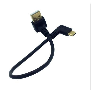 China Gold Plated USB Wire A/M To TYPE-C/M Data Cable With 90 Degree Bend 90 Degree Above 3A Large Current For General Mobile Phone for sale