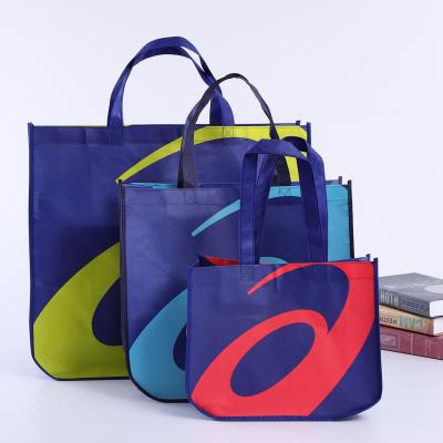 China Handled Eco Friendly Lululemon Style Lamination Non Woven Around Corner Bag For Mall for sale