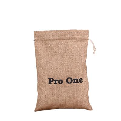 China High quality custom pp cartoon logo pocket jute drawstring bag printing small drawstring bag for sale