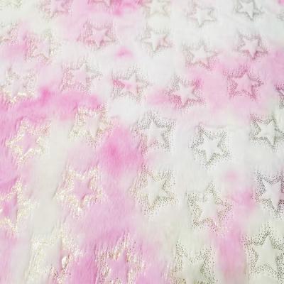 China Cheap tan colored velvet fabric wholesale star pentagon pattern polyester bond dye velvet fabric soft feel Shrink-resistant for sale