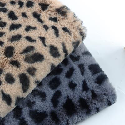 China Cheap Price Custom Sublimation Leopard Print Bunny Hair Fluffy Dyeing Fabric Polyester Fabric Dye Shrink-Resistant for sale