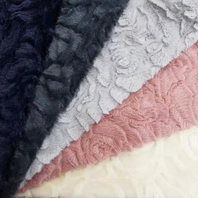 China Shrink-Resistant NO MOQ Factory Direct Sale Fleece Fabric Brushed Velvet Flock Flower Fabric for sale