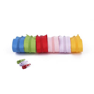 China Wholesale 3# 5# Long Chain Coil Coil Nylon Coil Viable Direct Zipper Running Colorful High Quality Clothing Zippers For Bags Pants for sale