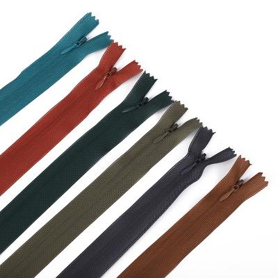 China Manufacture Wholesale 3# Colored Invisible High Quality Nylon Invisible Zipper For Clothes Pants Bags Shoes Or Home Textile for sale