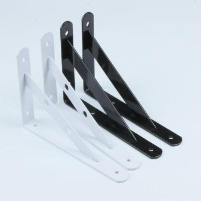 China Custom Construction Black White L Metal Iron Angle Corner Furniture Bracket for sale