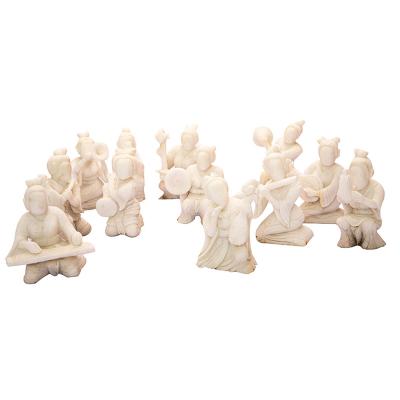 China Interesting China craft music playing beautiful jade people combination of multiple jade people for sale