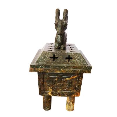 China China Hongshan Culture Ancient Culture Deer Shape Censer Cover Largre Marble Censer for sale