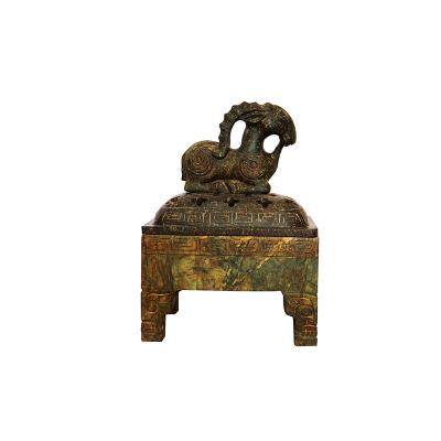 China China Artwork Marble Censer Archaistic Rectangle Burner Custom Censer for sale