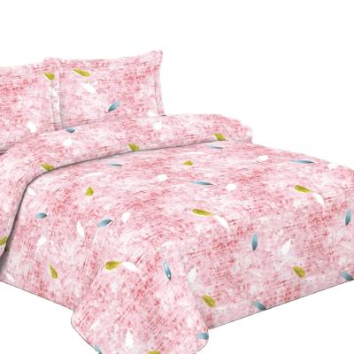 China 90 Gsm Printing Bed Sheet Fabric Anti-Static Pink 100% Polyester Microfiber Polyester In Roll for sale