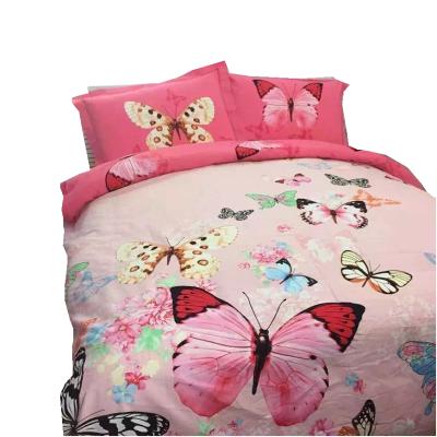 China Breathable Single Color Woven Bed Sheet Telas Cloth Material Polyester Printing Fabric With Butterfly Print for sale