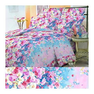 China Nondisposable Wholesale Polyester Bedding Set Wholesale 3d Flower Print Bed Sheets New Red for sale