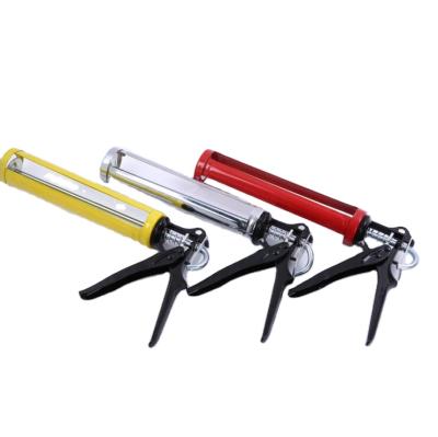 China Stainless steel+aluminum alloy rotary general type 360 ​​degree caulking gun glass common tools construction glue gun pressure caulking gun for sale