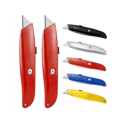 China Heavy Duty Box Open Duty Cutter Slide Knife 2Pack Retractable Blade With Red Color for sale