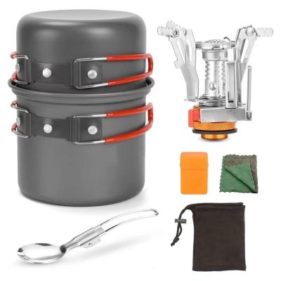 China New Arrival Sustainable Camping Cooker Set Outdoor Cooking Set Including Premium Pot Kettle Pan Bowl and Shovel Building Backpack Hike for sale