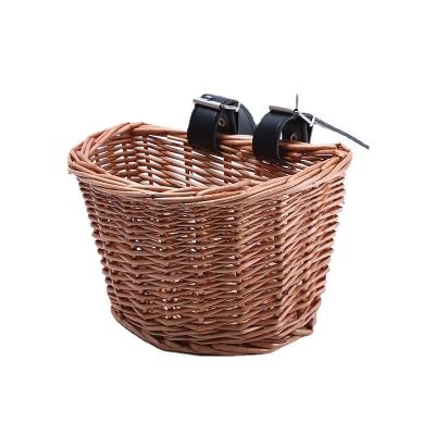 China New Arrival Large Basket Weave Child Adult Washable Wicker Basket Woven Storage Removable Front Basket For Electric Bicycle / Bike for sale