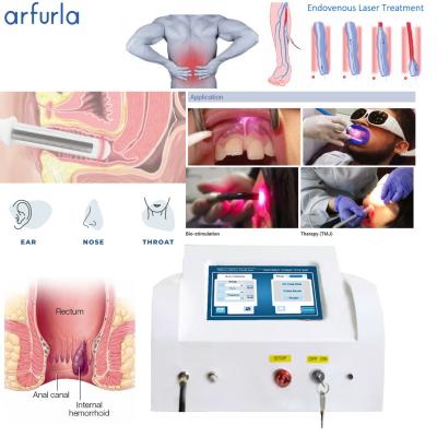 China Skin Tightening Multifunctional Physiotherapy 980+1470nm Lipolysis Laser Fat Melting Machine Arfurla PLDD/EVLT for sale