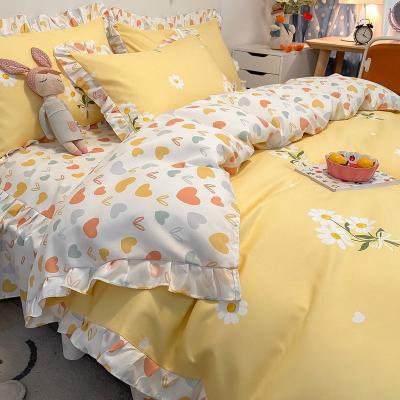 China Nondisposable Luxury Pure Cotton Duvet Cover King Size Bedding Set Bedding Fabric for sale