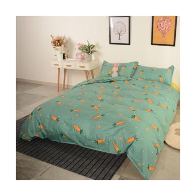 China Factory Price Luxury Hotel Yeiiow Kids Green Nondisposable Cotton Printing Bedding Set for sale