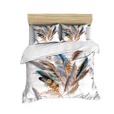 China Simplicity 3D feather set bedding set anti-static three-dimensional superfine fiber pattern 100% dropshipping for sale